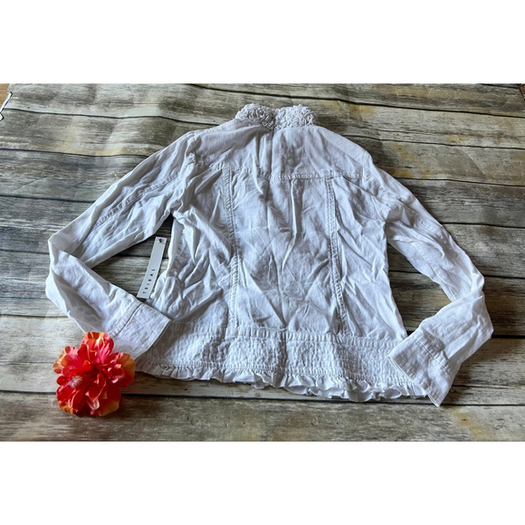 NWT Tribal White Linen Jacket - Picture 7 of 7